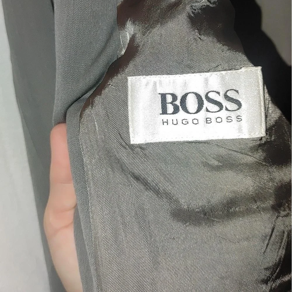 Hugo Boss Vintage Blazer Sport Jacket Coat Gray Wool Blend Two Button est‎ 40R